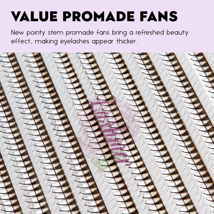 Lashmer Ultra Dark 5D Pointy Narrow Fans (900 Fans) - Lashmer