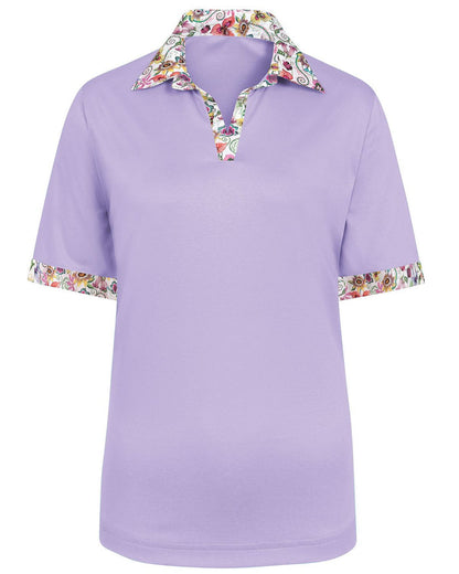 Laura Cotton Trimmed Short Sleeve Polo Top - Image 2 - Country Collection