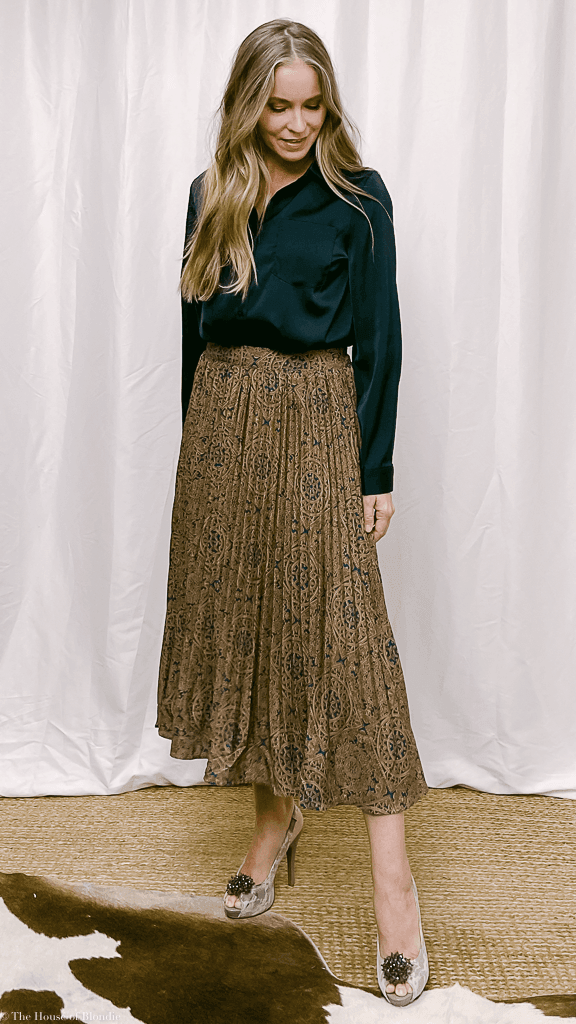 Letizia Pattern Print Midi Pleated Skirt by www.thehouseofblondie.com