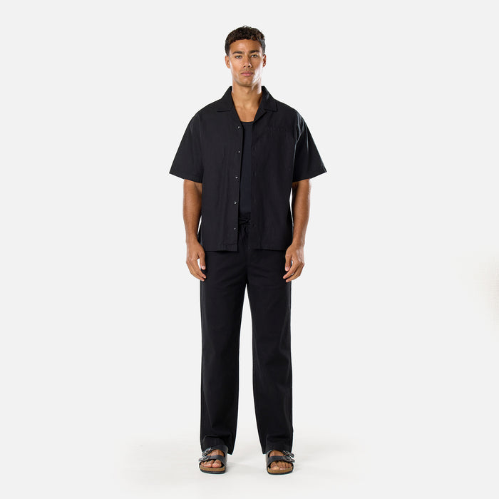 Linen Blend Pant | Black