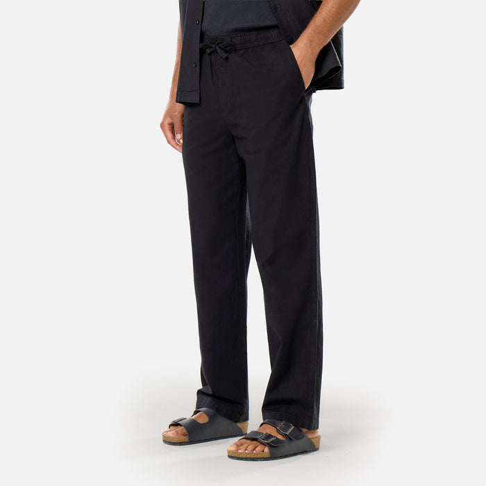 Linen Blend Pant | Black