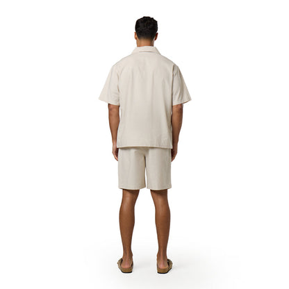 Linen Blend Short | Stone