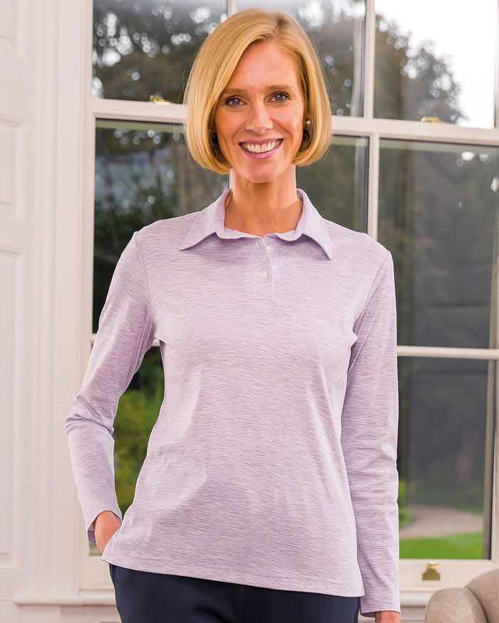 Long Sleeve Leisure Polos - Lilac - Country Collection