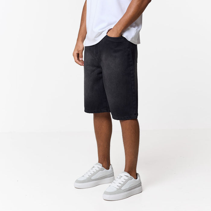 Loose Fit Denim Short | Black Wash