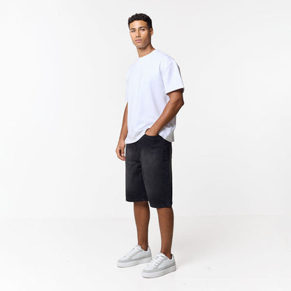 Loose Fit Denim Short | Black Wash