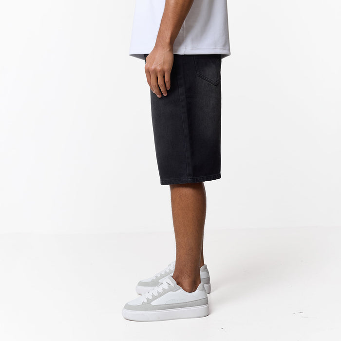 Loose Fit Denim Short | Black Wash