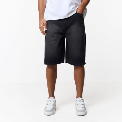 Loose Fit Denim Short | Black Wash
