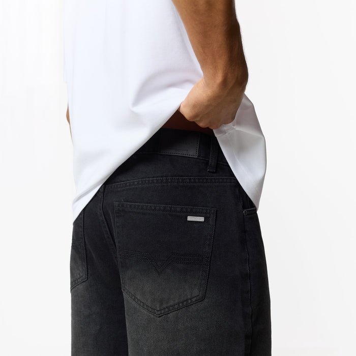 Loose Fit Denim Short | Black Wash