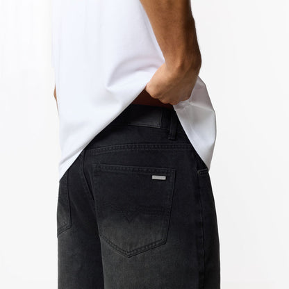 Loose Fit Denim Short | Black Wash