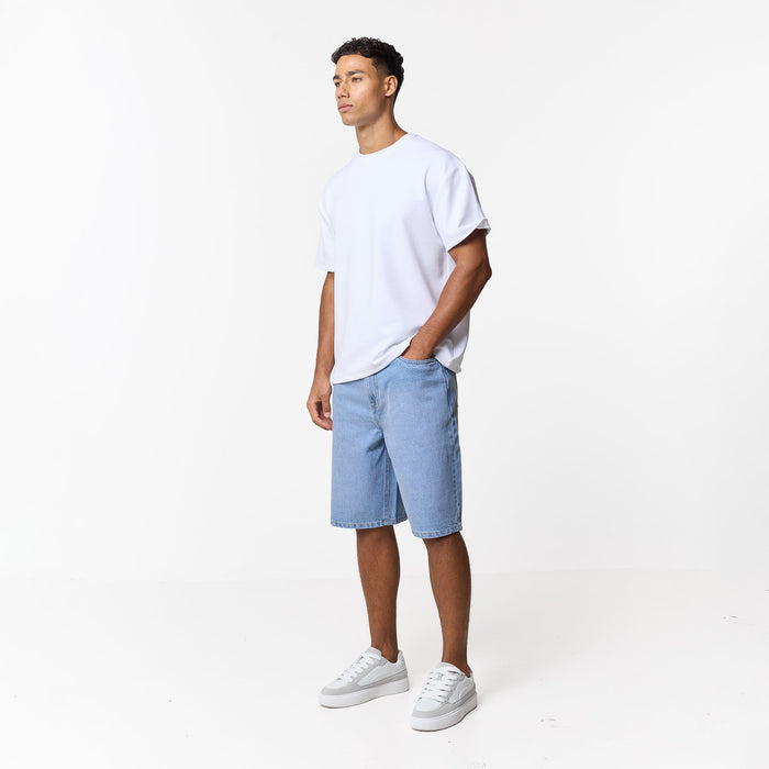 Loose Fit Denim Short | Light Blue Wash