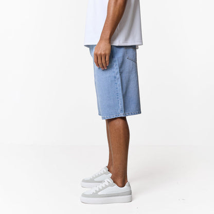Loose Fit Denim Short | Light Blue Wash