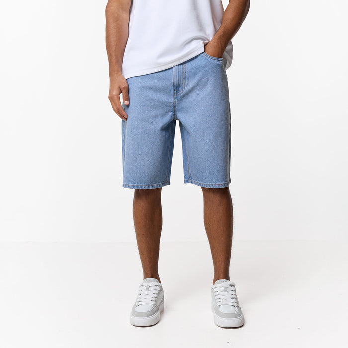 Loose Fit Denim Short | Light Blue Wash