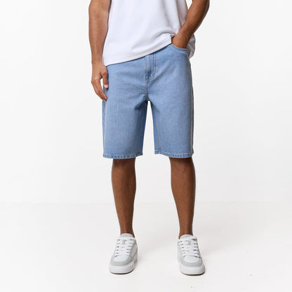Loose Fit Denim Short | Light Blue Wash