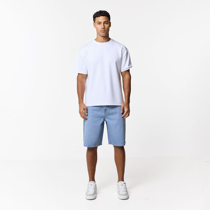 Loose Fit Denim Short | Light Blue Wash