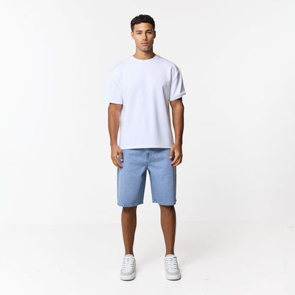 Loose Fit Denim Short | Light Blue Wash