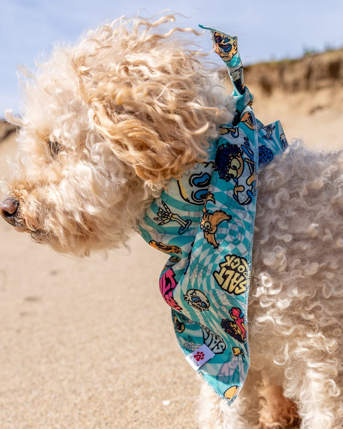Lush Waves Dog Bandana in Light Blue