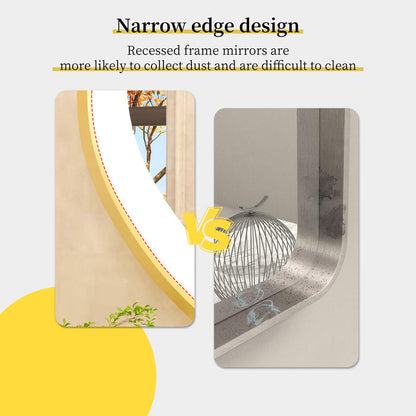 LUVODI Capsule Shape LED Bathroom Mirror with Gold Aluminum Alloy Narrow Frame Defogging 3 Color