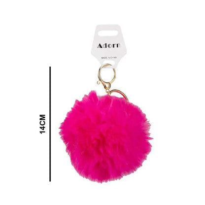 Luxurious Faux Fur Pompom Keychain – Stylish Fluffy Bag Charm & Key Accessory (KC02)