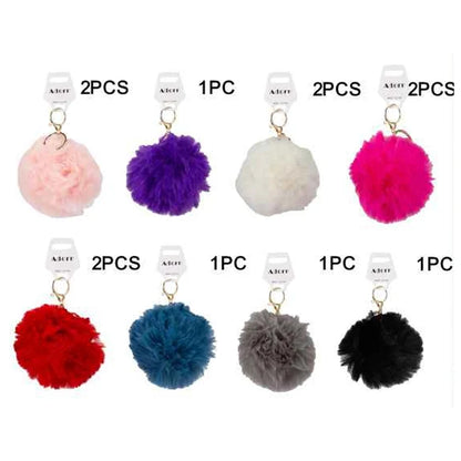 Luxurious Faux Fur Pompom Keychain – Stylish Fluffy Bag Charm & Key Accessory (KC02)