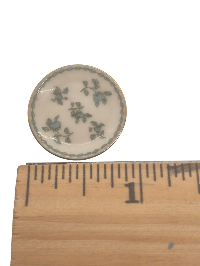 Marie Friedman – Plate w/ Beautiful Blue Flowers & Leaves Design