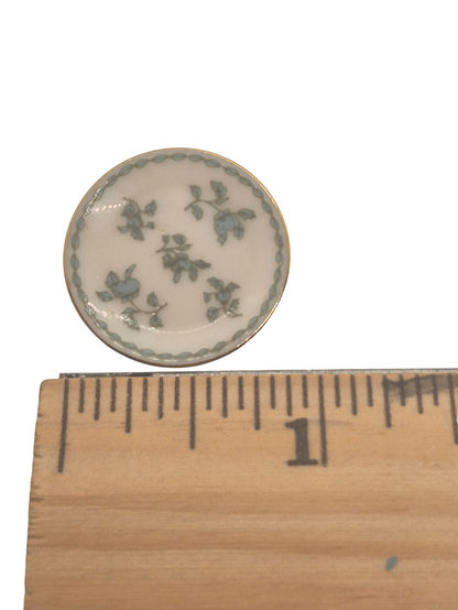 Marie Friedman – Plate w/ Beautiful Blue Flowers & Leaves Design