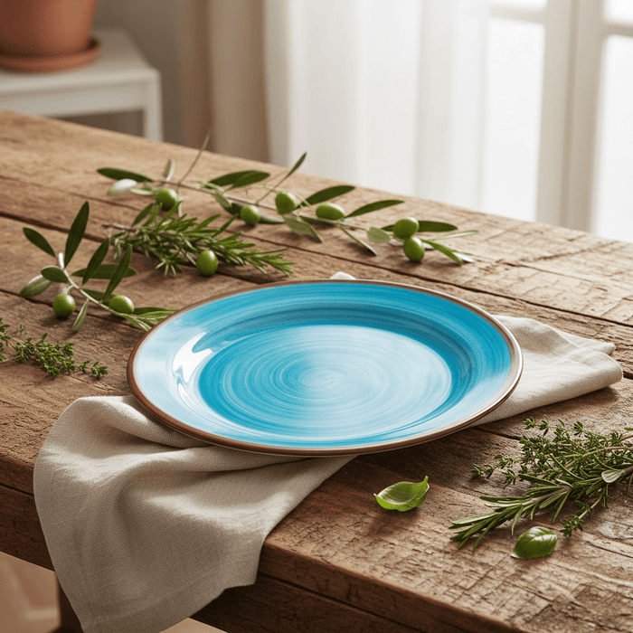 Mario Luca Giusti Saint Tropez Turquoise Dinner Plates Set of 6Pcs Brand Plates