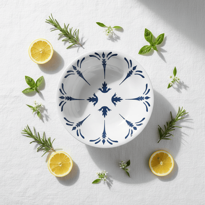 Mario Luca Giusti Tessa Blue Bowls 2pcs Brand Plates