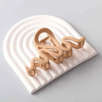 Matte Loop Squiggle Hair Claw Clip – Trendy Wave Hair Catch Clip for Women (HC11337)