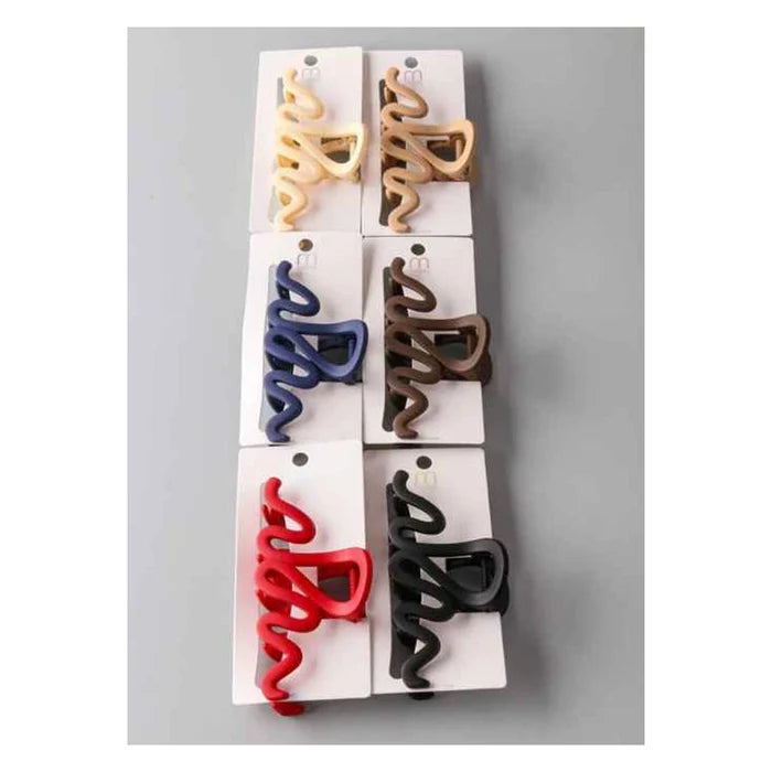 Matte Loop Squiggle Hair Claw Clip – Trendy Wave Hair Catch Clip for Women (HC11337)