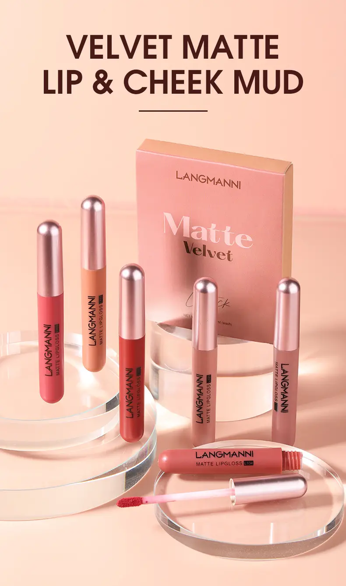 Matte Velvet Lip Gloss Set - 6 Waterproof Colors - view 5
