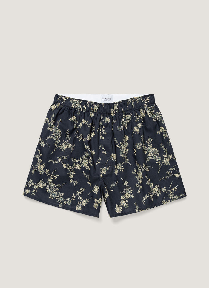 Men's Classic Boxer Short in Liberty Fabric in Navy Sketch Floral