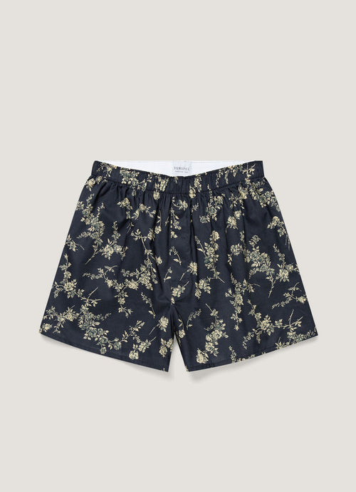 Men's Classic Boxer Short in Liberty Fabric in Navy Sketch Floral