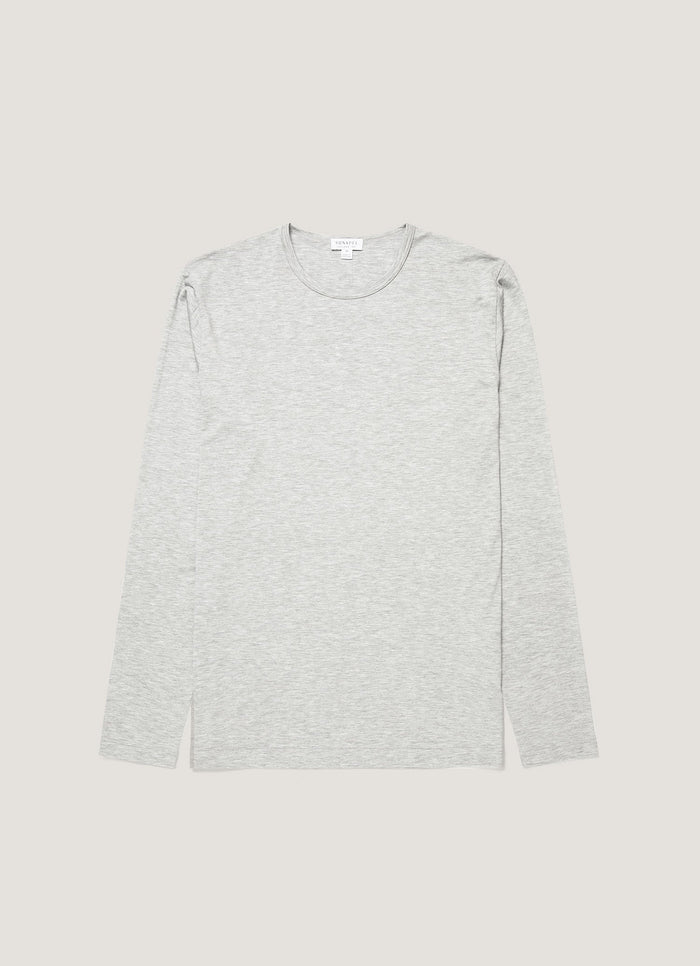 Men's Long Sleeve Tencel™ T-shirt in Grey Melange