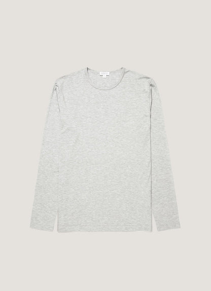 Men's Long Sleeve Tencel™ T-shirt in Grey Melange