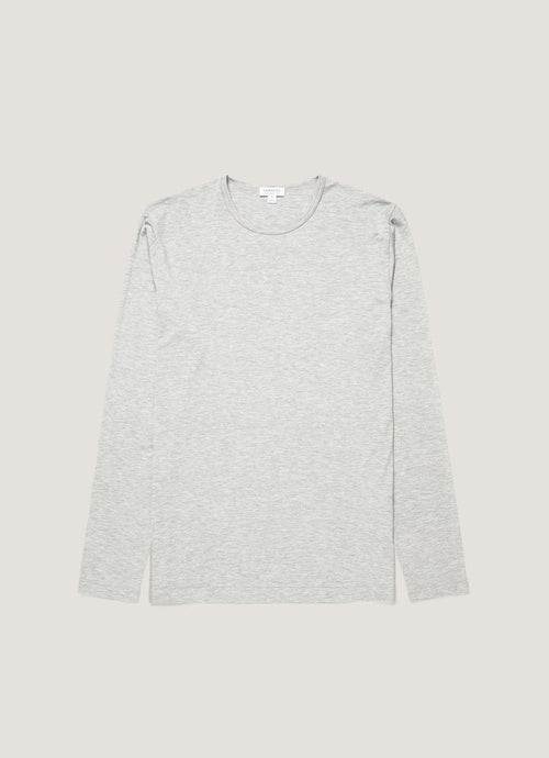 Men's Long Sleeve Tencel™ T-shirt in Grey Melange