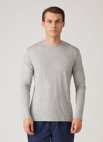 Men's Long Sleeve Tencel™ T-shirt in Grey Melange