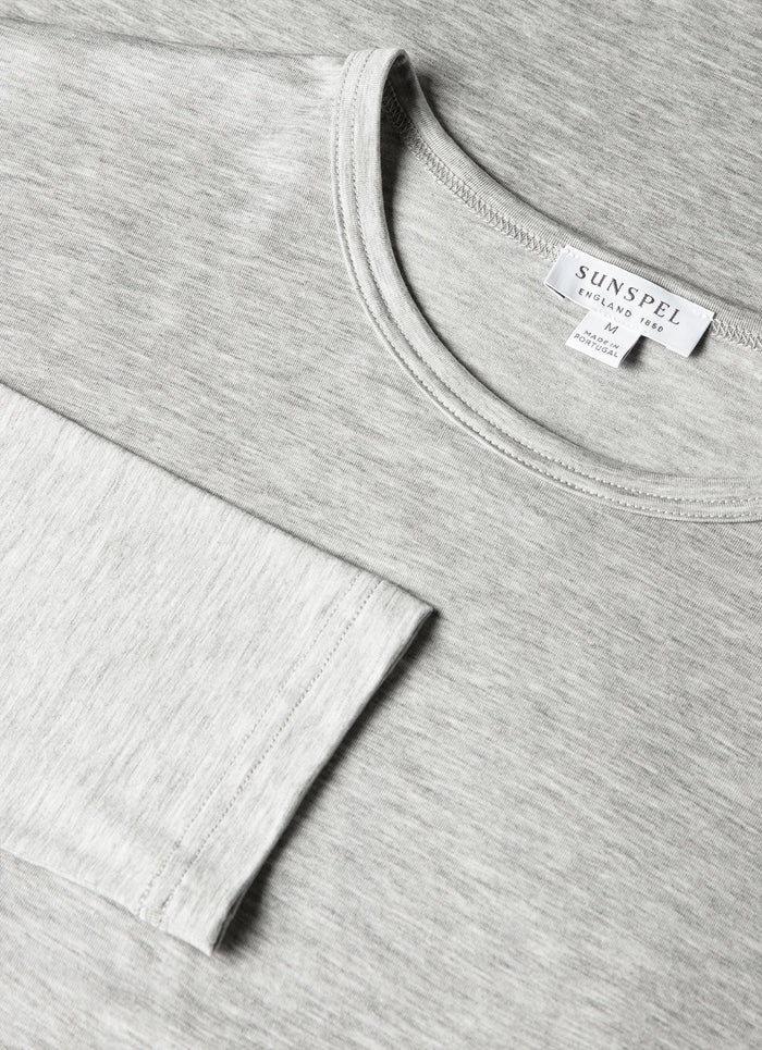 Men's Long Sleeve Tencel™ T-shirt in Grey Melange