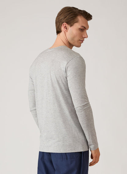 Men's Long Sleeve Tencel™ T-shirt in Grey Melange