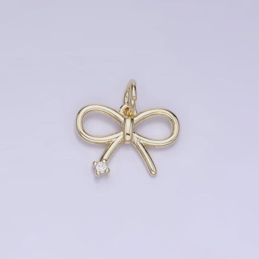 Mini Bow Crysal Accent Charm