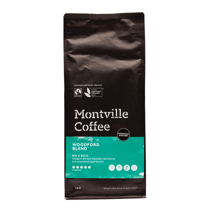 MONTVILLE COFFEE Coffee Ground (Espresso) Woodford Blend 1kg - L'Organic