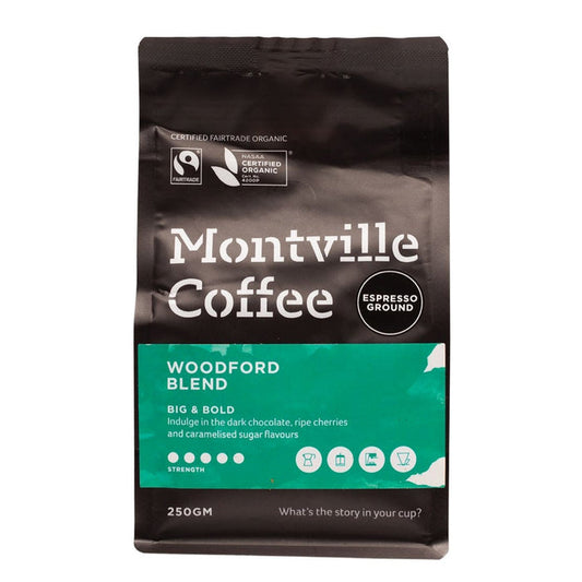 MONTVILLE COFFEE Coffee Ground (Espresso) Woodford Blend 250g - L'Organic