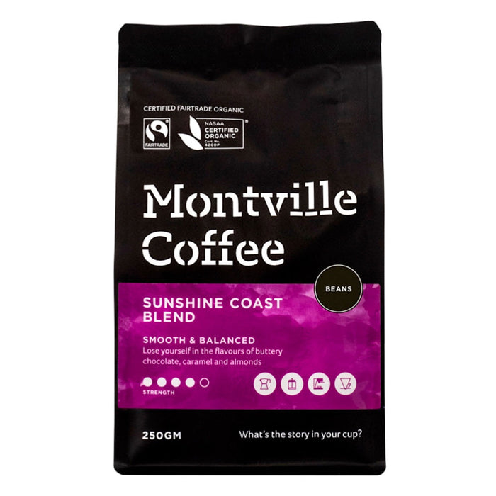 Montville Coffee Organic Sunshine Coast Blend Beans 250g - L'Organic