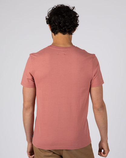 Morning View Mens Short Sleeve T-Shirt in Dark Pink