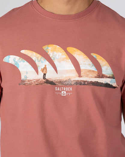 Morning View Mens Short Sleeve T-Shirt in Dark Pink