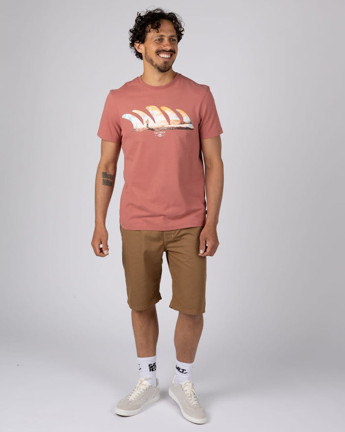 Morning View Mens Short Sleeve T-Shirt in Dark Pink