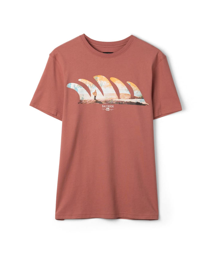 Morning View Mens Short Sleeve T-Shirt in Dark Pink