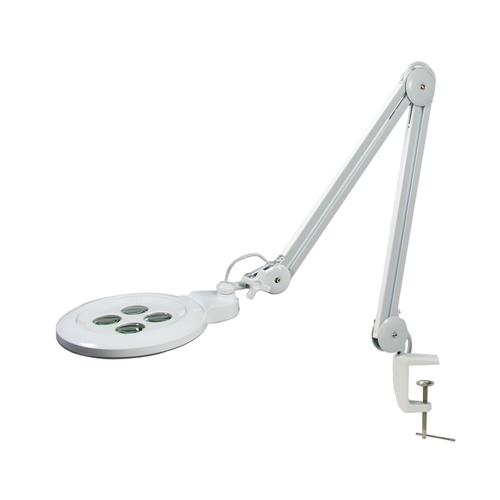 Multi-Diopter LED Magnifying Lamp with Clamp - 6-inch Glass Lens (8D, 10D, 12D & 15D)