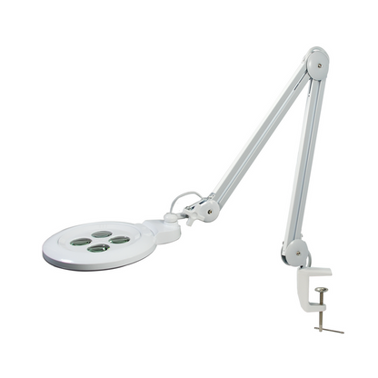 Multi-Diopter LED Magnifying Lamp with Clamp - 6-inch Glass Lens (8D, 10D, 12D & 15D)