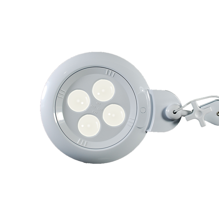Multi-Diopter LED Magnifying Lamp with Clamp - 6-inch Glass Lens (8D, 10D, 12D & 15D)