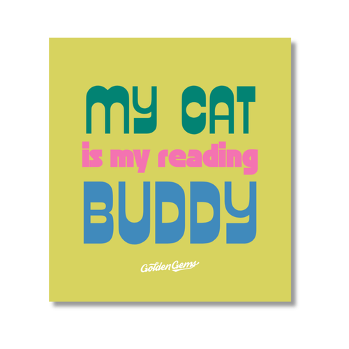 My Cat Is My Reading Buddy Sticker